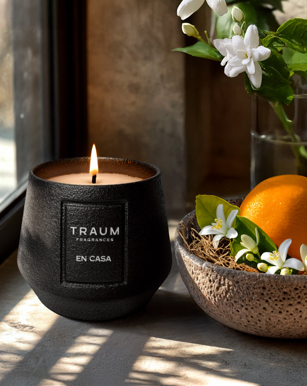 Luxury, soy-coconut wax handcrafted orange blossom candle